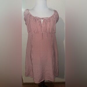 Levi's Red and White Gingham Peasant Tunic Top